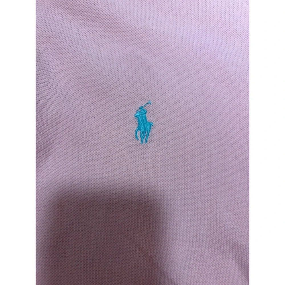 Ralph Lauren Mens Classic Fit Pink Polo Shirt Turquoise Pony XL Vintage Cotton